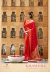 Red Colour Kalandi Silk By Rajtex Handloom Weaving Saree